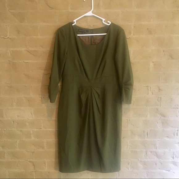 {Lafayette 148 New York} Olive Sheath Dress - sz 6 - Picture 2 of 8